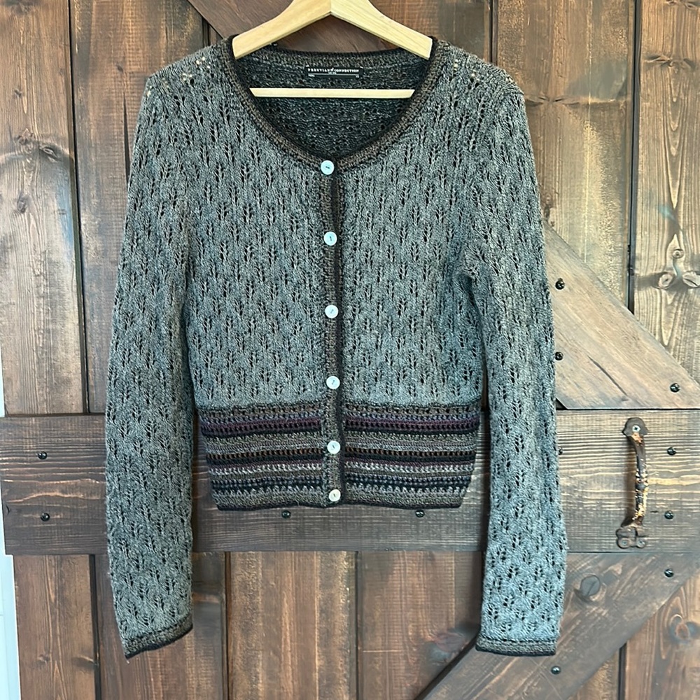 Peruvian Connection Pima Cotton, Baby Alpaca and wool Cardigan Sz XS